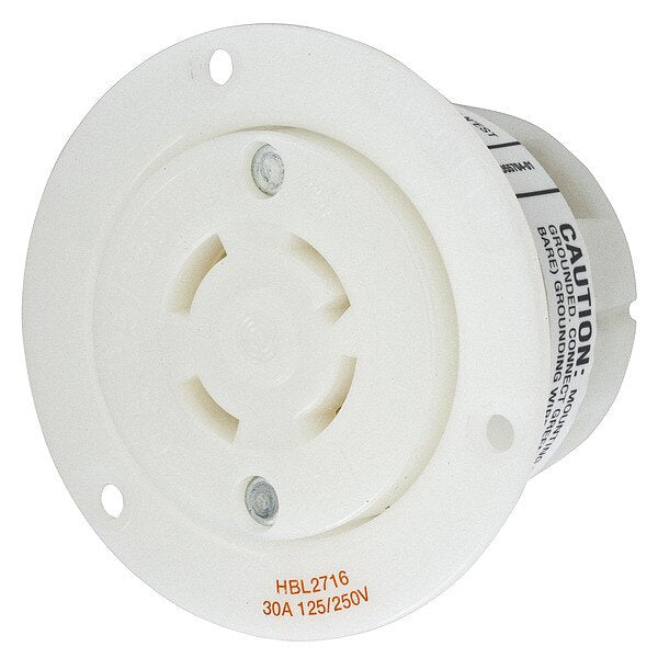 30A Flanged Twist-Lock Receptacle 3P 4W 125/250VAC