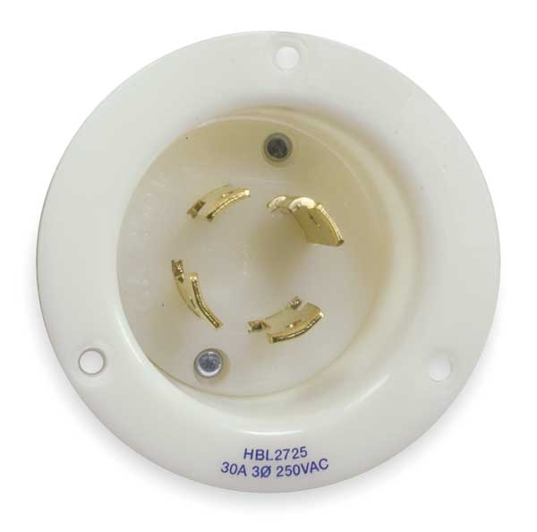 30A Flanged Twist-Lock Inlet 3P 4W 250VAC L15-30P WT