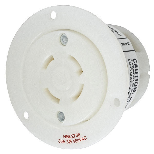 30A Flanged Twist-Lock Receptacle 3P 4W 480VAC