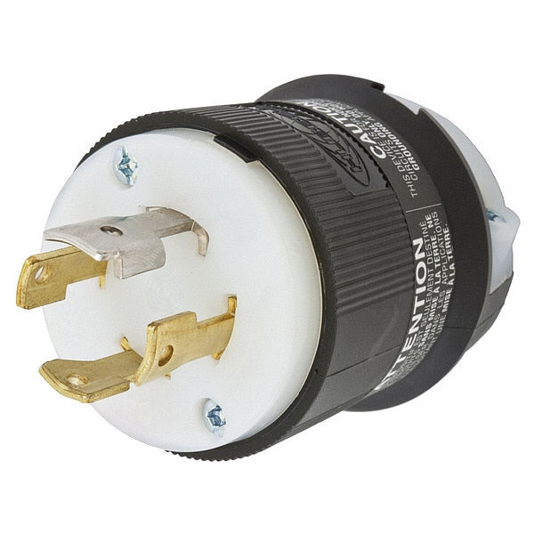 30A Twist-Lock Plug 4P 4W 277/480VAC L19-30P BK/WT