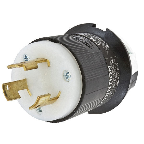 30A Twist-Lock Plug 3P 3W 125/250VAC BK/WT