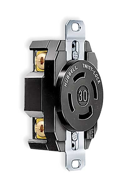 30A Twist-Lock Receptacle 4P 4W 120/208VAC BK