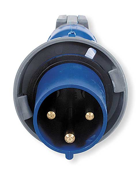 IEC Pin and Sleeve Plug, 2P, 3W, 60A, 250V