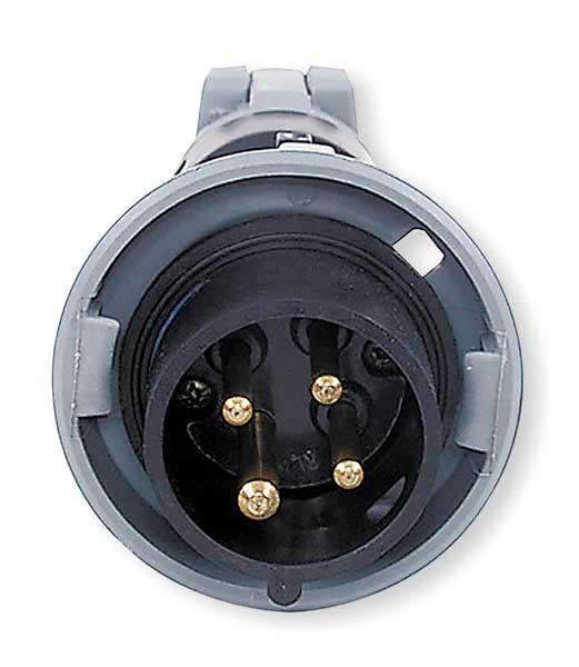 IEC Pin and Sleeve Plug, 3P, 4W, 20A, 600V