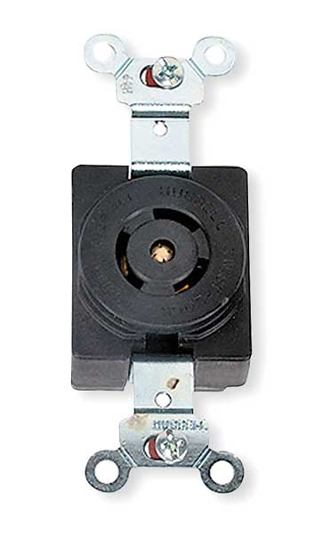 15/10A Locking Receptacle 3P 3W 125/250VAC BK