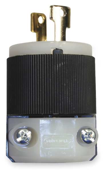 15A Twist-Lock Plug 2P 2W 125VAC L1-15P BK/WT