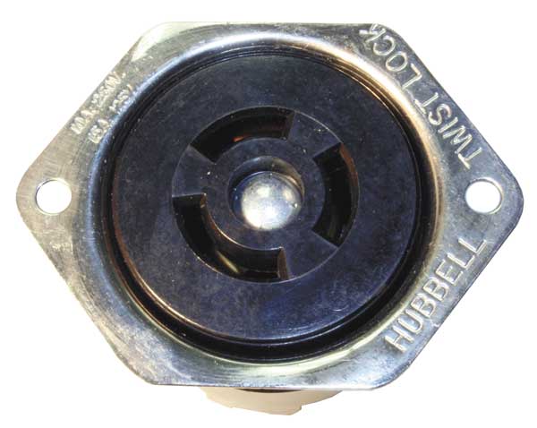 15/10A Flanged Twist-Lock Receptacle 3P 3W 125/250VAC