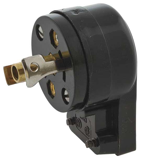 15A Midget Locking Angle Plug 2P 3W 120VAC ML-2P BK