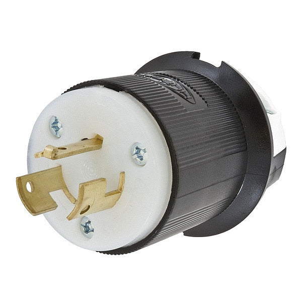 20A Twist-Lock Plug 2P 3W 250VAC BK/WT