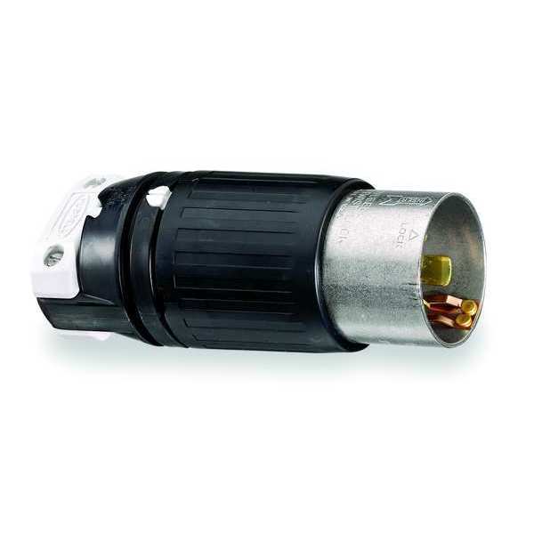 50A Twist-Lock Plug 3P 4W 250VAC BK/WT