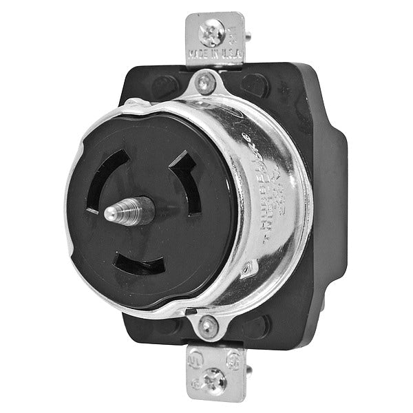 50A Twist-Lock Receptacle 2P 3W 250VAC BK