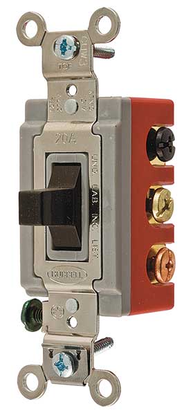 Wall Swtch, 2-Pole, 120/277V, 20A, Brn, Toggl