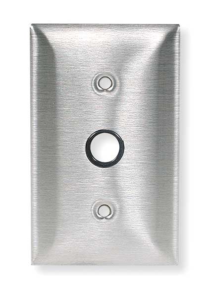 Toggle Opening Wall Plates and Box Cover, Number of Gangs: 1 Stainless Steel, Brushed Finish, Gray