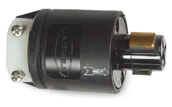 20A Locking Plug 2P 3W 125VAC BK