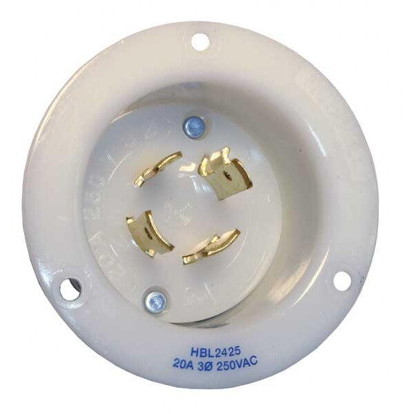 20A Flanged Twist-Lock Inlet 3P 4W 250VAC L15-20P WT