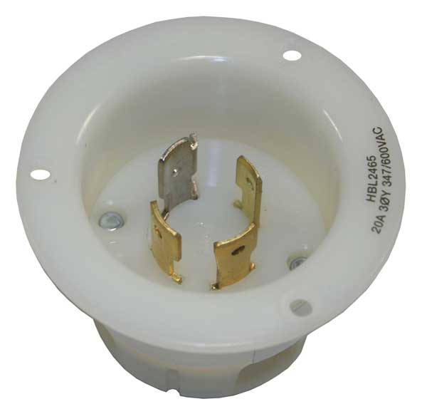 20A Flanged Locking Inlet 4P 4W 347/600VAC L20-20P WT