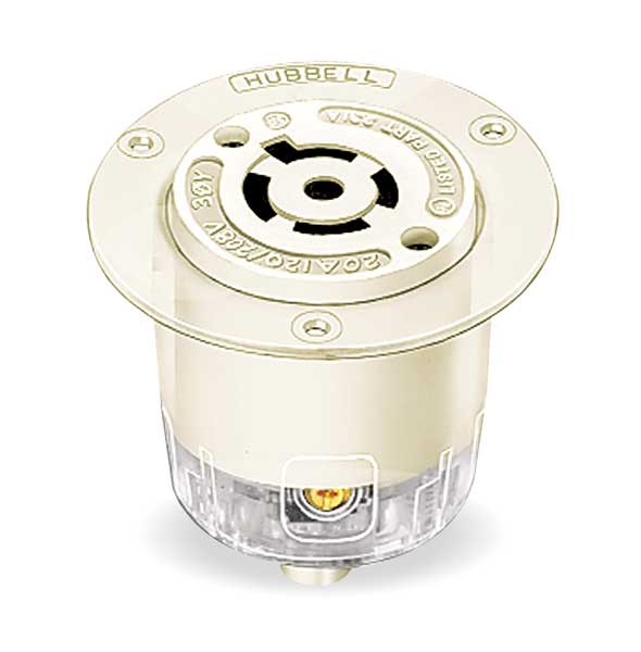 20A Flanged Locking Receptacle 4P 5W 120/208VAC