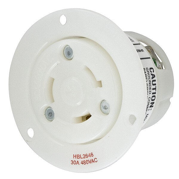 30A Flanged Twist-Lock Receptacle 2P 3W 480VAC