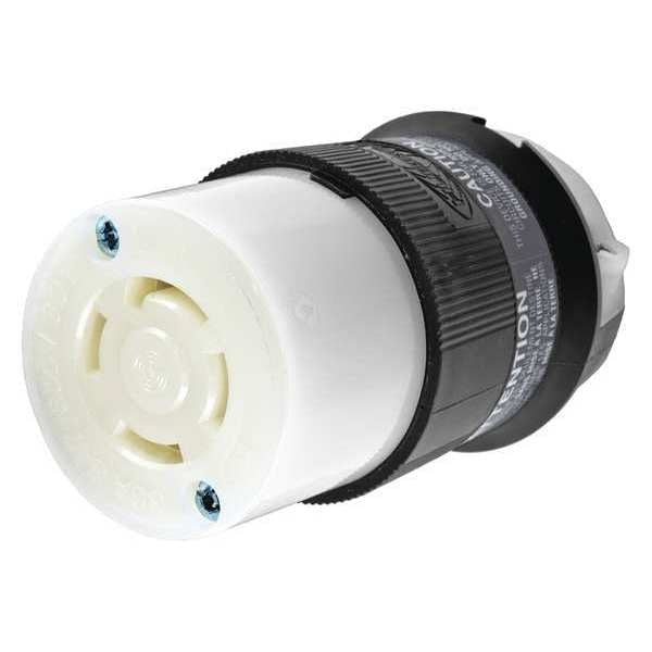 30A Twist-Lock Connector 4P 4W 347/600VAC L20-30R BK/WT