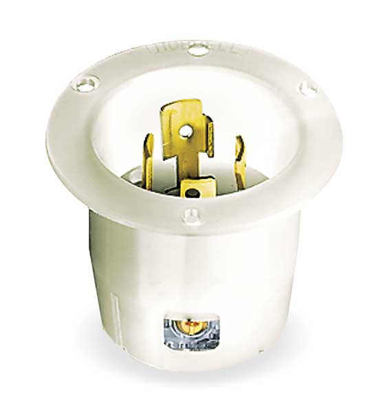 30A Flanged Locking Inlet 4P 4W 277/480VAC L19-30P WT