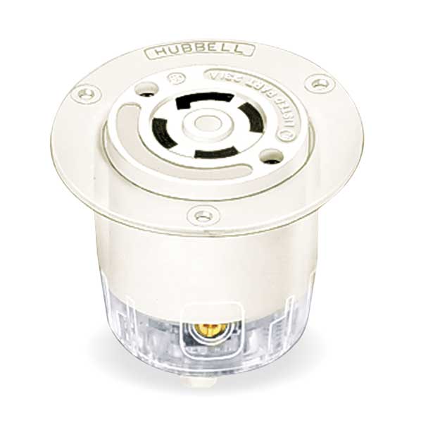 30A Flanged Locking Receptacle 4P 4W 277/480VAC