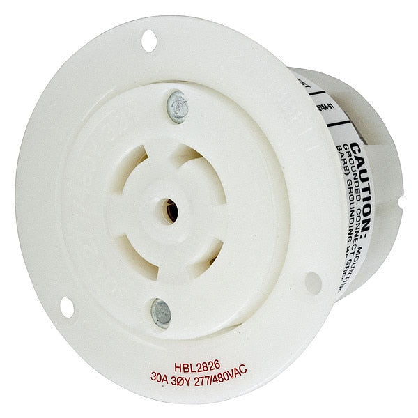 30A Flanged Twist-Lock Receptacle 4P 5W 277/480VAC