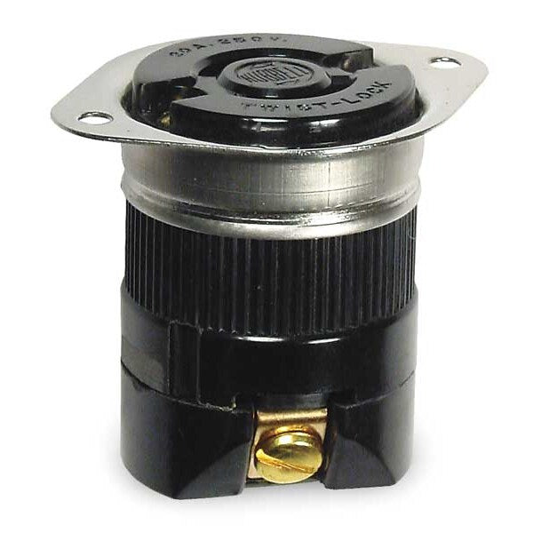 20A Flanged Locking Receptacle 2P 2W 250VAC