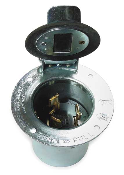50A Flanged Locking Inlet 3P 4W 600VAC/250VDC