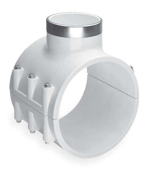 Saddle Clamp, Pipe 4 In, Outlet 3 In