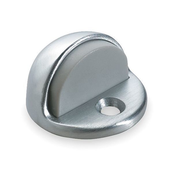 Dome Door Stop, Satin Chrome, Dia. 2 In