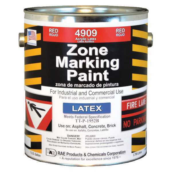 Traffic Zone Marking Paint, 1 gal., Red, Latex Acrylic -Based