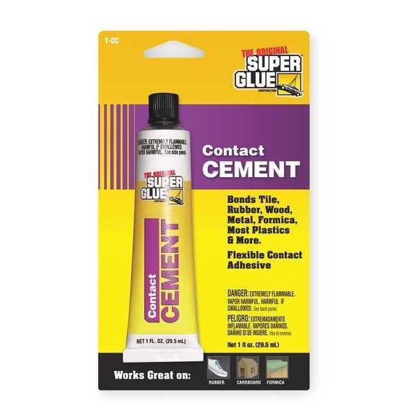 Contact Cement, T-CC Series, Clear, 1 oz, Tube