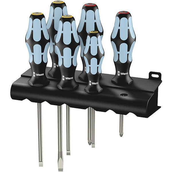 Screwdriver Set, Slotted/Phillips, 6 Pc