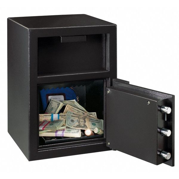 Depository Safe, with Programmable Electronic w/Time Delay 95 lb, 0.94 cu ft, Solid Steel