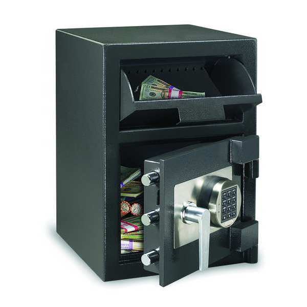 Depository Safe, with Programmable Electronic w/Time Delay 95 lb, 0.94 cu ft, Solid Steel