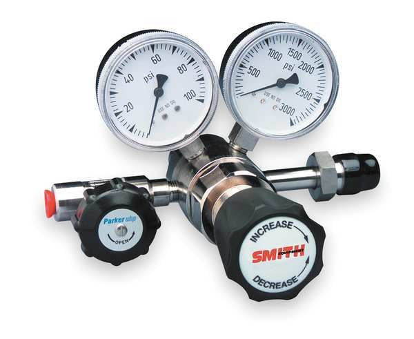 High Purity Gas Regulator, Single Stage, CGA-350, 0 to 15 psi, Use With: Hydrogen