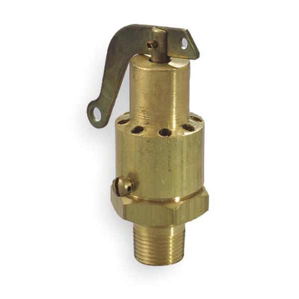 Safety Relief Valve, 1/4 In, 25 psi, Brass