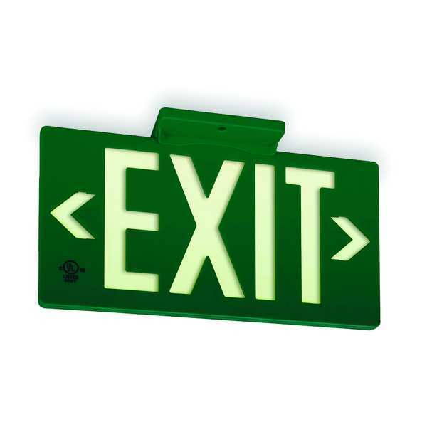 Exit Sign, 8 3/4 in x 15 3/8 in, Plastic