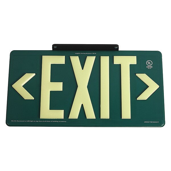 Exit Sign, 8 5/8 in x 15 7/8 in, Plastic