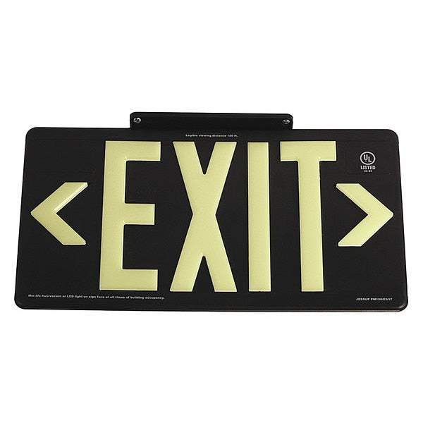 Exit Sign, 8 5/8 in x 15 7/8 in, Plastic