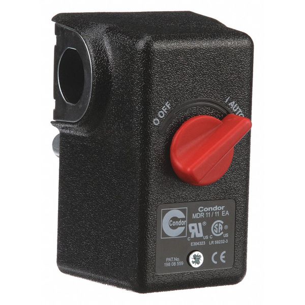 Pressure Switch, (1) Port, 1/4 in FNPT, DPST, 20 to 105 psi, Standard Action