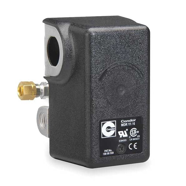 Pressure Switch, (4) Port, 1/4 in FNPT, DPST, 25 to 160 psi, Standard Action