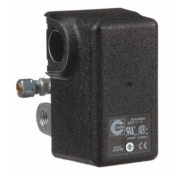Pressure Switch, (4) Port, 1/4 in FNPT, DPST, 20 to 105 psi, Standard Action