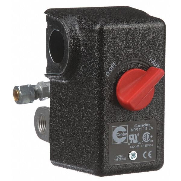 Pressure Switch, (4) Port, 1/4 in FNPT, DPST, 20 to 105 psi, Standard Action