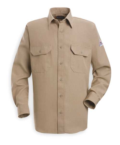 FR Long Sleeve Shirt, Tan, XL, Button