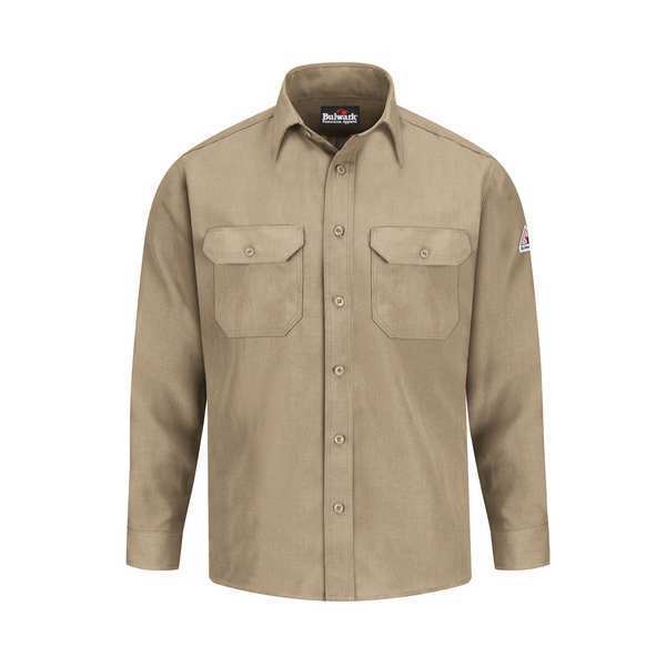 FR Long Sleeve Shirt, Tan, 2XL, Button