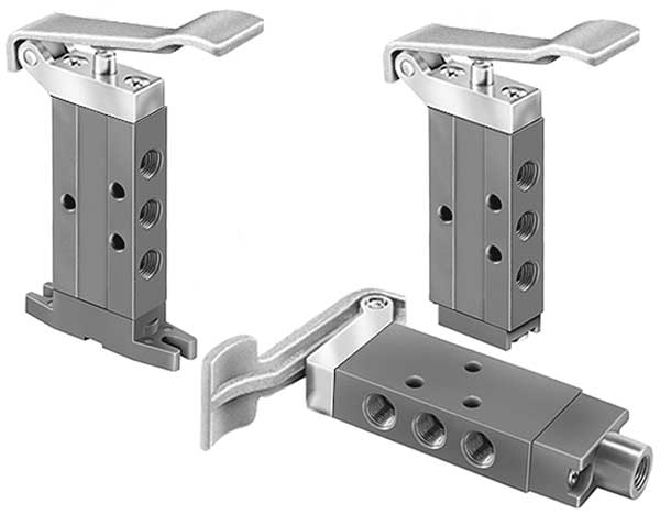Manual Air Control Valve, 4-Way, 1/8In NPT