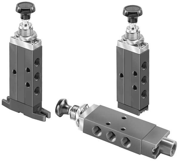 Manual Air Control Valve, 4-Way, 1/8In NPT