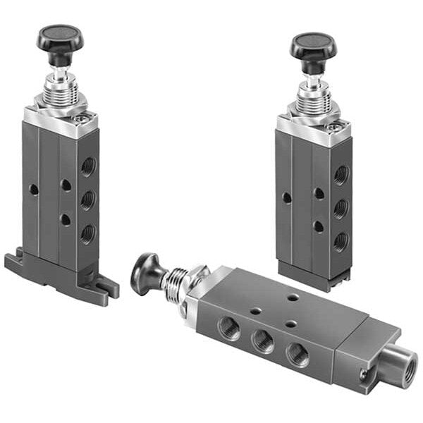 Manual Air Control Valve, 4-Way, 1/8In NPT