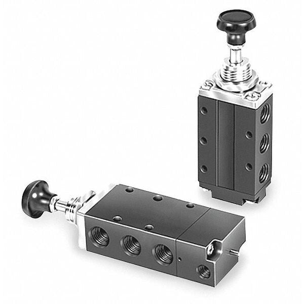 Manual Air Control Valve, 4-Way, 1/4In NPT
